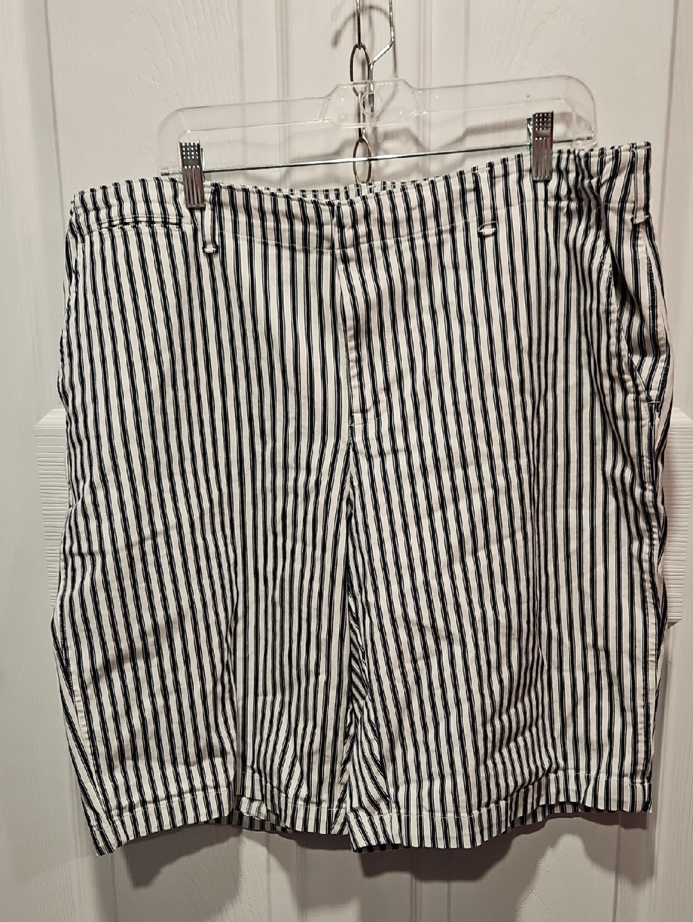 Lands' End Navy and White Striped Shorts